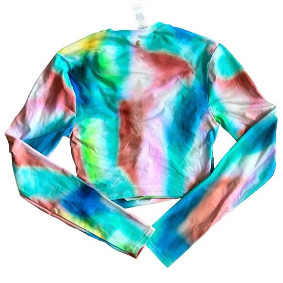 CITRUS Women’s Ruched Crew neck long sleeve‎ rash guard in tie dye multi-Size M - Picture 4 of 6